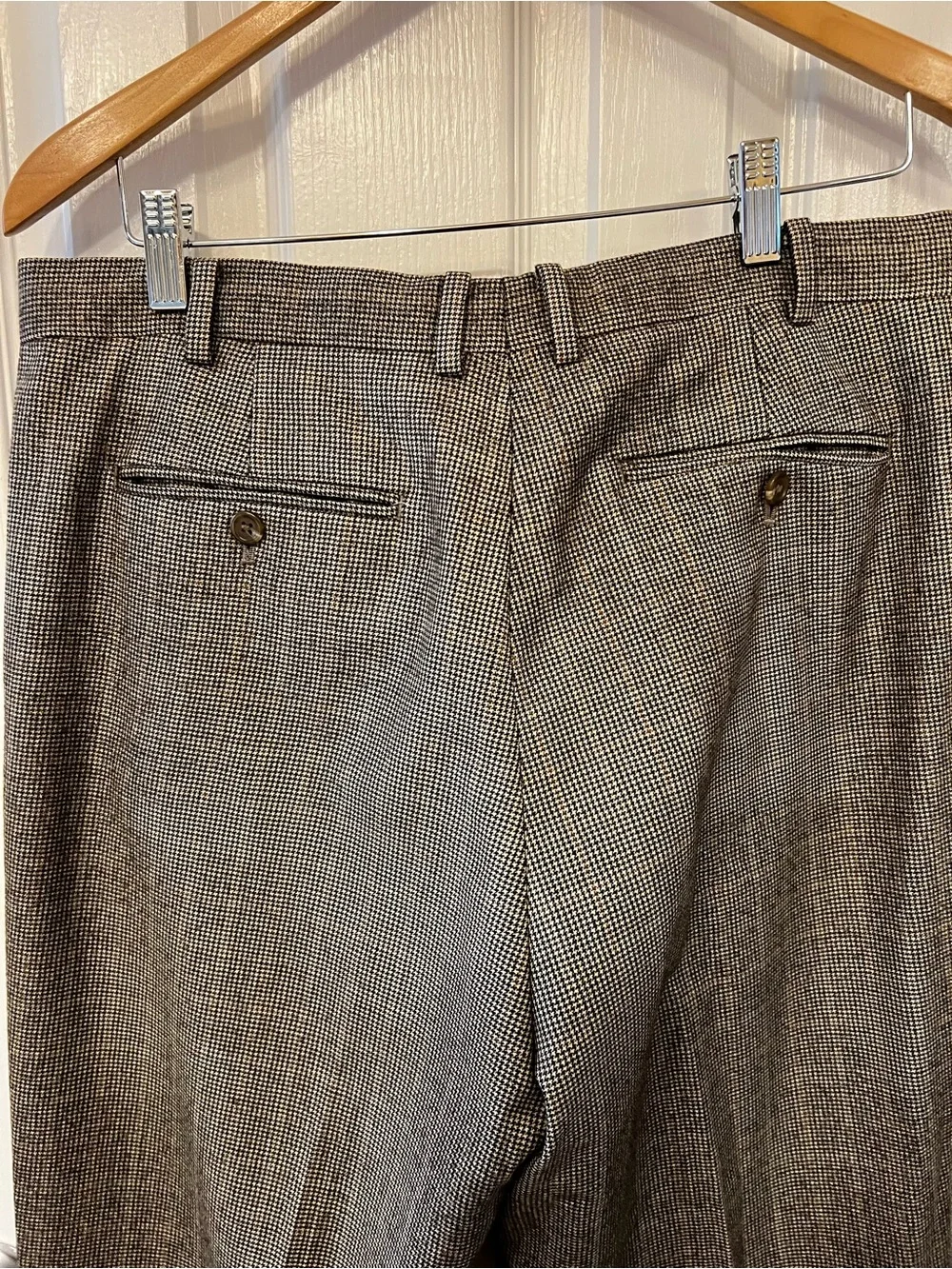 Lauren Ralph Lauren 100% Wool Houndstooth Pleated Dress Pants 36x32
